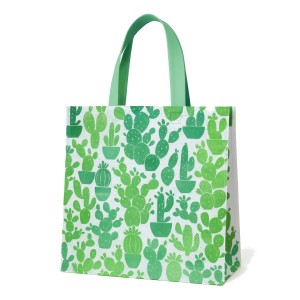 45x40x10 BOLSA DE FRISELINA FANTASIA CACTUS VERDE